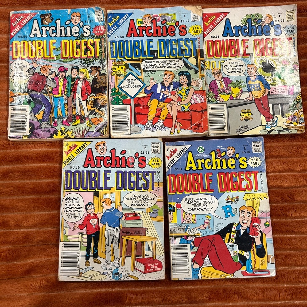 Archie’s Double Digest Lot of 10 Books Comics –Digest‎ Magazines